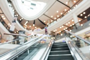 Shopping centre escalators